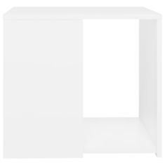 Vidaxl Stranska mizica bela 50x50x45 cm iverna plošča