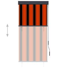 Vidaxl Zunanje rolo senčilo 80x250 cm oranžno in rjavo