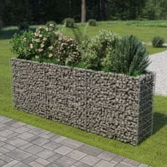 Vidaxl Visoka greda gabion pocinkano jeklo 270x50x100 cm