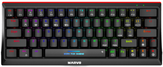 Marvo KG962W gaming tipkovnica, brezžična, mehanska, črna