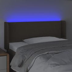 Vidaxl LED posteljno vzglavje taupe 83x16x78/88 cm blago