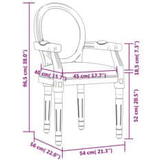 Vidaxl Jedilni stol temno siv 54x56x96,5 cm blago