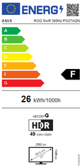 ASUS ROG Swift PG27AQN gaming monitor, QHD, IPS (90LM0820-B01370)