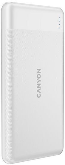 Canyon powerbank PB-1009W,10 000 mAh Li-pol, vhod USB-C+Lightning-Apple,izhod USB-C PD 20W+1xUSB-A QC 3.0,bela