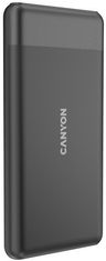 Canyon powerbank PB-1009B,10 000 mAh Li-pol, vhod USB-C+Lightning-Apple,izhod USB-C PD 20W+1xUSB-A QC 3.0,črna