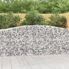 Vidaxl Obokane gabion košare 2 kosi 400x50x100/120cm pocinkano železo