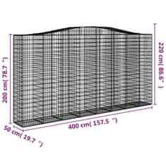 Vidaxl Obokane gabion košare 2 kosa 400x50x200/220 cm pocinkano železo