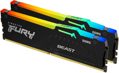 Kingston Fury Beast RGB pomnilnik (RAM), 64GB (2x32GB), 6000 MHz, DDR5, CL40 (KF560C40BBAK2-64)