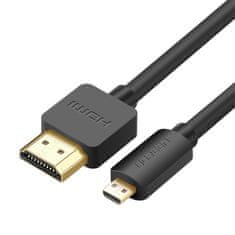 Ugreen kabel hdmi - mikro hdmi kabel 19 pin 2.0v 4k 60hz 30awg 1.5m črn (30102)