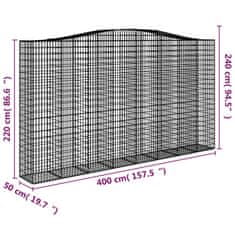 Vidaxl Obokane gabion košare 4 kosa 400x50x220/240 cm pocinkano železo