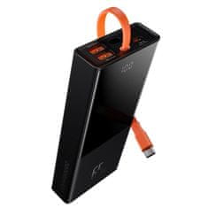 slomart baseus elf power bank 20000mah 65w 2x usb / usb type c / vgrajen usb type c power delivery quick charge kabel črn (ppjl000001)