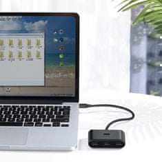 Ugreen multifunkcijski usb hub - 4 x usb 3.0 0,25m črn (cr113)