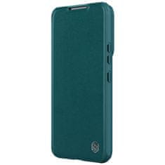 slomart nillkin qin usnje pro case samsung galaxy s23+ flip cover ovitek za kamero zelena