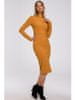 Ženska midi obleka Gyurmey M542 rumena L