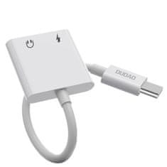 slomart dudao adapter razdelilnik za slušalke adapter usb tip c - usb tip c / 3,5 mm mini jack bela (l13t bela)