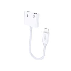 slomart dudao adapter razdelilnik za slušalke adapter usb tip c - usb tip c / 3,5 mm mini jack bela (l13t bela)