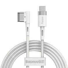 slomart baseus cinkov magnetni napajalni kabel za macbook power - usb tip c 60w 2m, bela oblika črke L (catxc-w02)