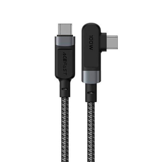 slomart acefast kotni kabel usb tipa c - kabel usb tipa c 2m, 100w (20v/5a) siva (c5-03 deep space gray)