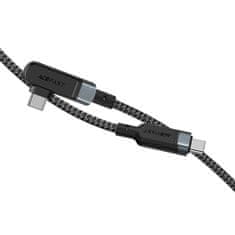 slomart acefast kotni kabel usb tipa c - kabel usb tipa c 2m, 100w (20v/5a) siva (c5-03 deep space gray)