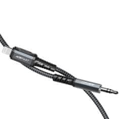 slomart acefast avdio kabel mfi lightning - 3,5 mm mini jack (moški) 1,2 m, aux siv (c1-06 deep space gray)