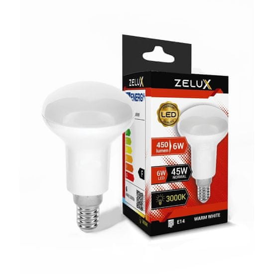 ZELUX LED sijalka E14 R50 6W 450lm 3000K