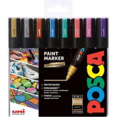 Marker Uni PC-5M POSCA, set 8/1 METALLIC