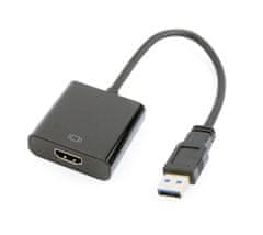 Gembird USB 3.0 do HDMI, M/F, 15 cm, črna