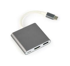 Gembird Večnamenski adapter USB Type-C, siv