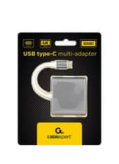 Gembird Večnamenski adapter USB Type-C, siv