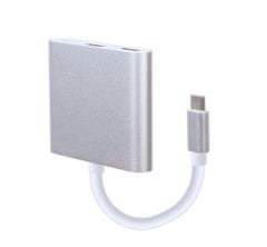 Gembird Multi-adapter USB Type-C, srebrn