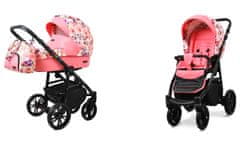 Babylux Color Lux Pansies And Roses | 2v1 Kombinirani Voziček kompleti | Otroški voziček + Carrycot