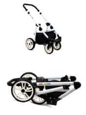Babylux Color Lux Bouquets Peony On White | 3v1 Kombinirani Voziček kompleti | Otroški voziček + Carrycot + Avtosedežem