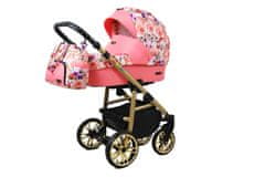 Babylux Color Lux Pansies And Roses | 3v1 Kombinirani Voziček kompleti | Otroški voziček + Carrycot + Avtosedežem