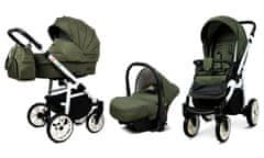 Babylux Color Lux Olive | 3v1 Kombinirani Voziček kompleti | Otroški voziček + Carrycot + Avtosedežem