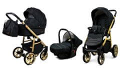 Babylux Color Lux Onyx | 3v1 Kombinirani Voziček kompleti | Otroški voziček + Carrycot + Avtosedežem