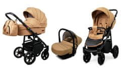 Babylux Color Lux Sand Pearl | 3v1 Kombinirani Voziček kompleti | Otroški voziček + Carrycot + Avtosedežem