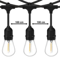 LUMILED Vrtna svetilka LED svetlobna veriga 15m GIRLANDA MALUS 15x E27