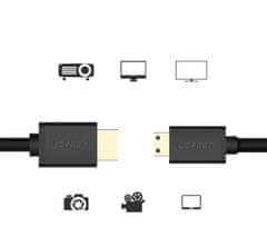 Noah Adapterski kabel HDMI - mini HDMI 2.0v 4K 60Hz 30AWG 1,5 m črn