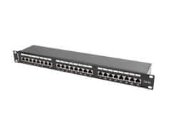 Lanberg PATCH PANEL 24 PORTOV 1U 19" CAT.5E, ZAŠČITENA ČRNA