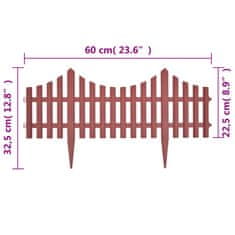 Vidaxl Ograja za zelenico 17 kosov 10 m rjava