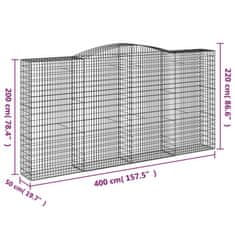 Vidaxl Obokane gabion košare 20kosov 400x50x200/220cm pocinkano železo