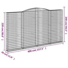 Vidaxl Obokane gabion košare 20kosov 400x50x220/240cm pocinkano železo