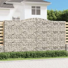 Vidaxl Obokane gabion košare 4 kosa 400x30x220/240 cm pocinkano železo