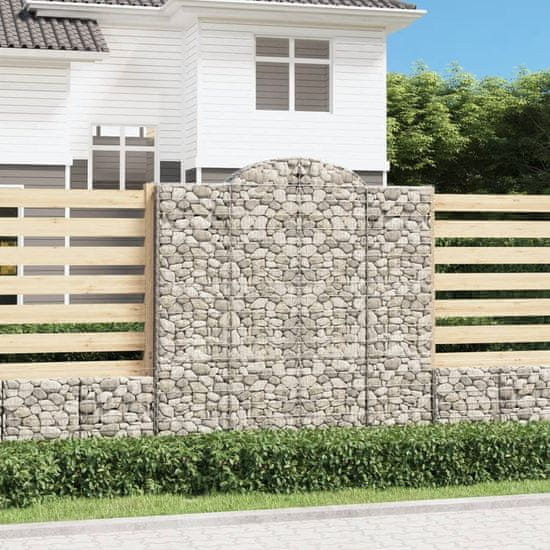 Vidaxl Obokane gabion košare 2 kosa 200x30x200/220 cm pocinkano železo