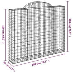 Vidaxl Obokane gabion košare 9 kosa 200x30x160/180 cm pocinkano železo