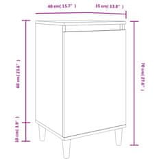 Vidaxl Nočna omarica 2 kosa rjavi hrast 40x35x70 cm inženirski les