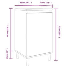 Vidaxl Nočna omarica 2 kosa bela 40x35x70 cm inženirski les