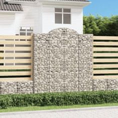 shumee Obokane gabion košare 5 kosi 200x50x220/240 cm pocinkano železo