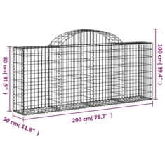 Vidaxl Obokane gabion košare 20 kosov 200x30x80/100 cm cinkano železo