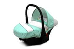 Babylux White Lux Mint | 4v1 Kombinirani Voziček kompleti | Otroški voziček + Carrycot + Avtosedežem + ISOFIX